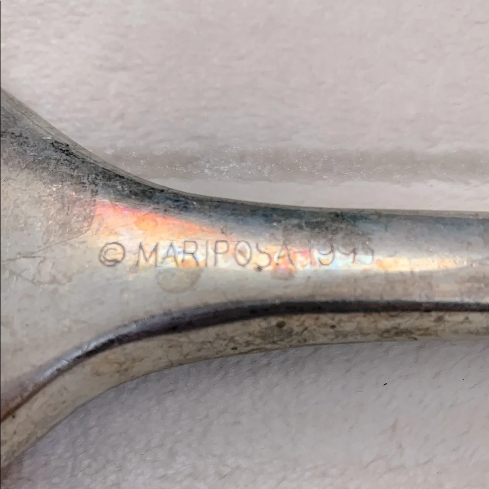Mariposa 1993 Vintage Elegant Aluminum Silver Salad Serving Set